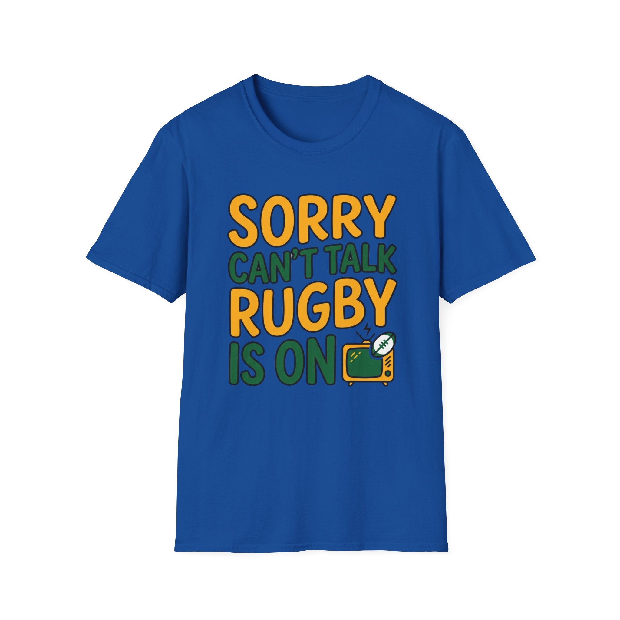 Can't Talk rugby is on T-Shirt