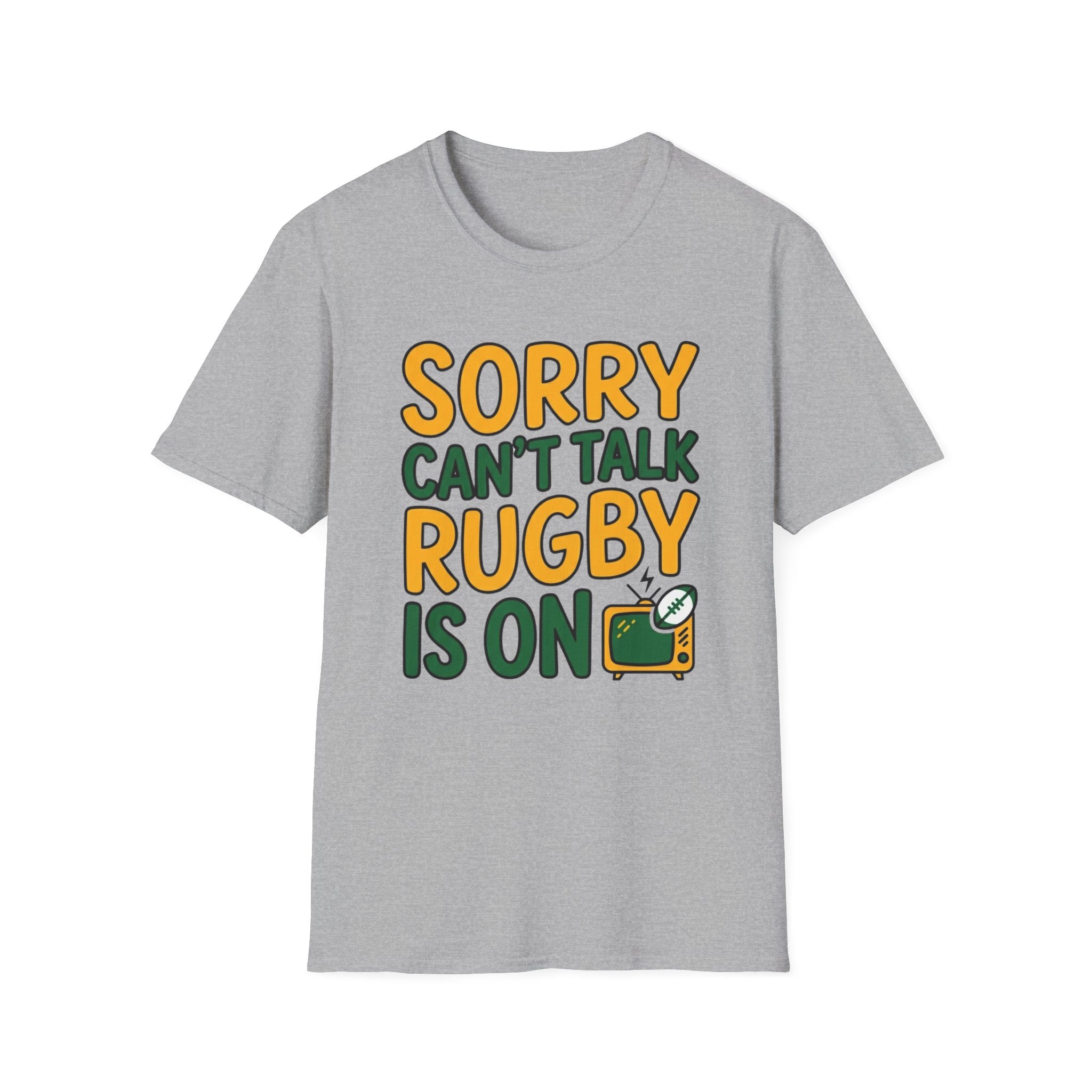 Can't Talk rugby is on T-Shirt