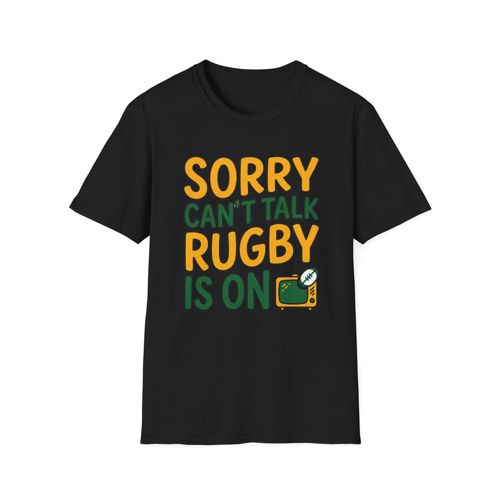 Can't Talk rugby is on T-Shirt